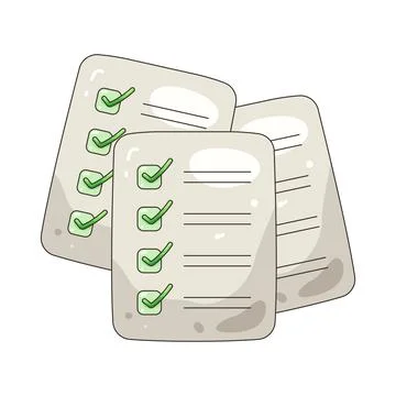 Illustration of to-do list with checkmarks 스톡 일러스트