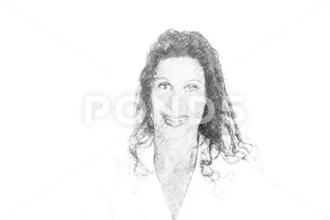 Illustration of doctor woman in medical gown Stock Illustration