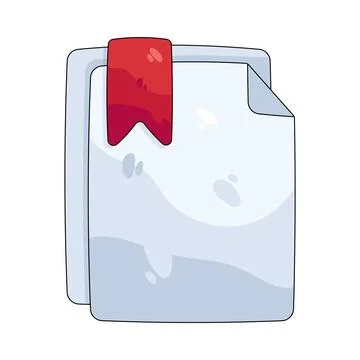 Illustration of document with a bookmark Stock Illustration