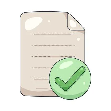 Illustration of document with a checkmark Illustrazione stock