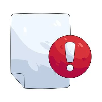Illustration of document with an exclamation mark Stock Illustration