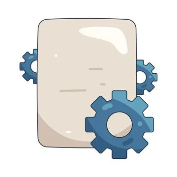 Illustration of document with a gear Ilustración de archivo