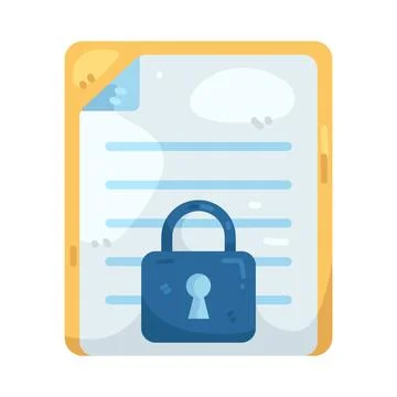 Illustration of Document lock Illustrazione stock