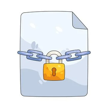 Illustration of document with a lock Illustrazione stock