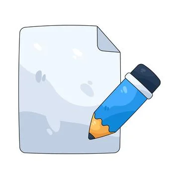 Illustration of document with a pencil 스톡 일러스트