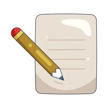 Illustration of document with a pencil 스톡 일러스트