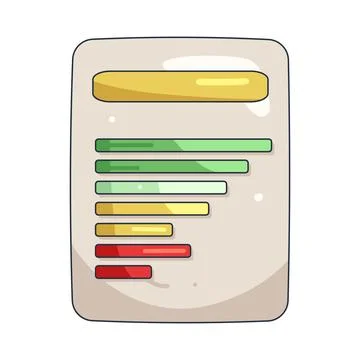 Illustration of document with progress bars イラスト素材