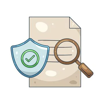 Illustration of Document security and verification Stock Illustration