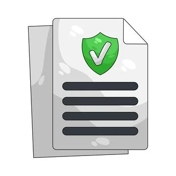 Illustration of document with security Stock Illustration