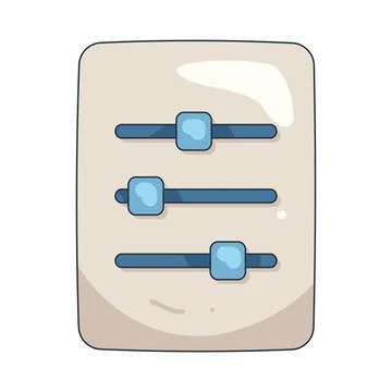 Illustration of document with settings sliders 스톡 일러스트