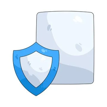 Illustration of document with a shield Stock Illustration