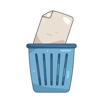 Illustration of document with a trash bin Stock Illustration