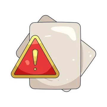 Illustration of document with a warning sign 库存插图