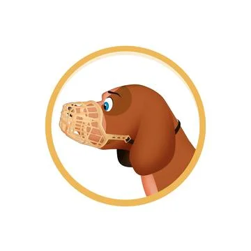 Illustration of dog with muzzle Stock Illustration