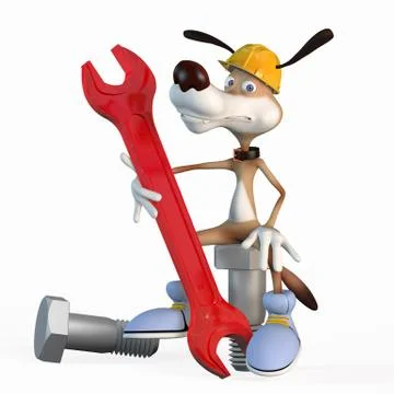 Illustration, dog worker. Stock Illustration