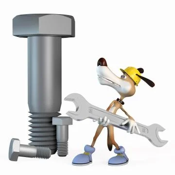Illustration, dog worker. Stock Illustration