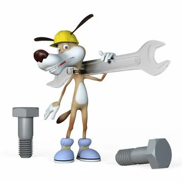 Illustration, dog worker. Stock Illustration
