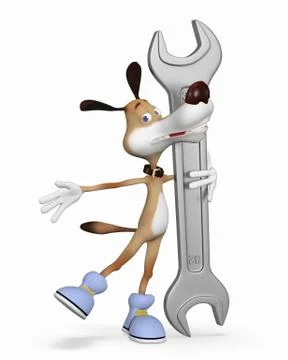 Illustration, dog worker. Stock Illustration
