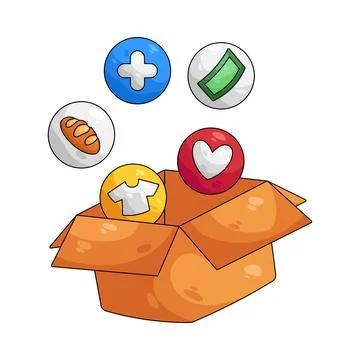 Illustration of donation box Stock Illustration