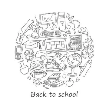 Illustration Doodle Back to School Stock Illustration