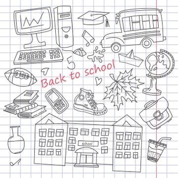 Illustration doodle school Stock Illustration