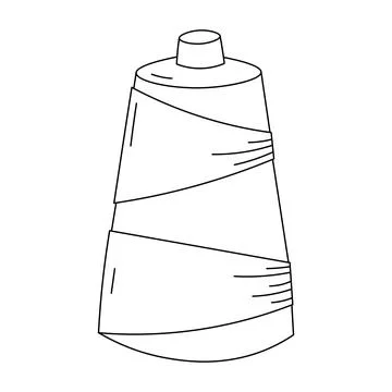 Illustration of doodle spool with threads on white Stock Illustration
