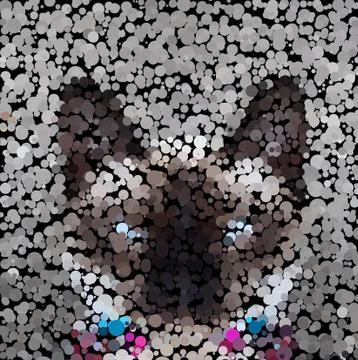 Illustration dot face cat Illustration