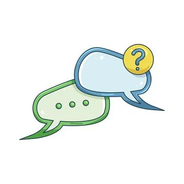 Illustration of Double bubbles with a question mark Stock Illustration
