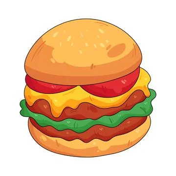 Illustration of double cheeseburger Stock Illustration