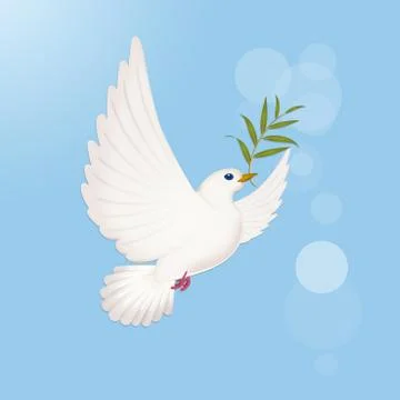 Illustration of dove with olive Stock Illustration