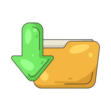 Illustration of Download folder 库存插图