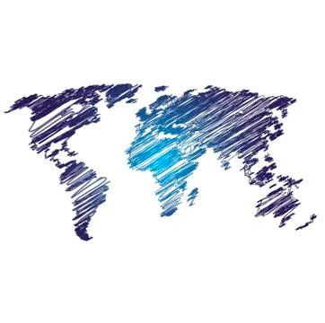 Illustration drawn map Stock Illustration