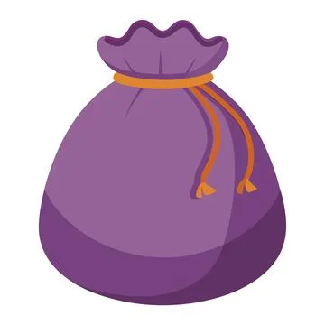 Illustration of Drawstring bag Isolated on white Stock Illustration