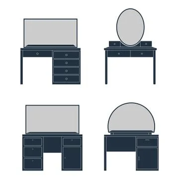 Illustration of a Dressing Table Stock Illustration