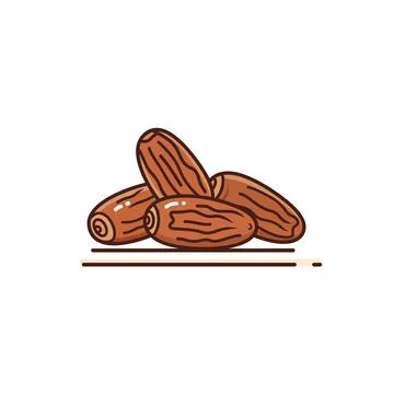 Illustration of dried dates pile with a flat design illustration depicting a Stock Illustration