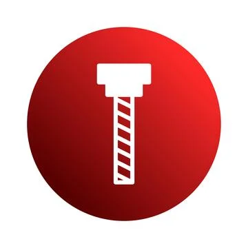Illustration of a drill bit on a red background perfect for construction or.. Stock Illustration