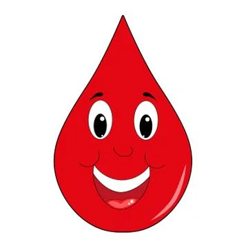 Illustration of a drop of a red-colored liquid with a smiley face Stock Illustration