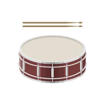 Illustration of a drum with drumsticks Stock Illustration