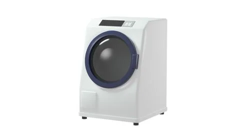 Illustration of a drum-type washing machine drawn at 3DCG. Background trans.. Stock Illustration