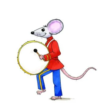 Illustration of drumming mouse Stock Illustration