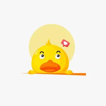 Illustration of duck appearing from below Stock Illustration