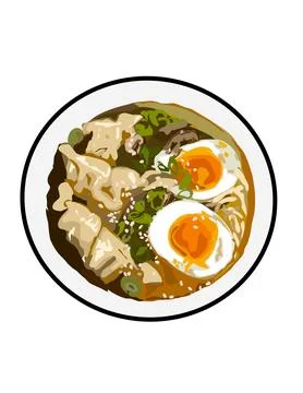 Illustration of dumpling soup Stock Illustration