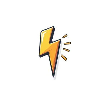Illustration of a dynamically shaped lightning bolt, a symbol of sudden for.. Stock Illustration