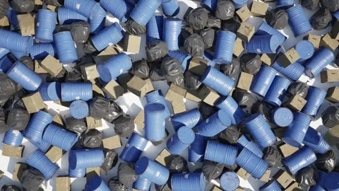 An illustration that each package has a life of its own. Recycling of garbage Stock Footage 270197503