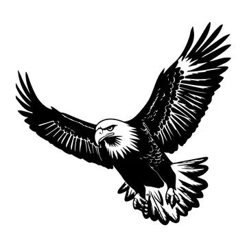 Illustration of eagle in drawing stencil style. Stock Illustration