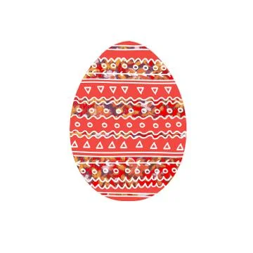 Illustration for Easter. Easter egg. Image of an egg with floral ornament Stock Illustration
