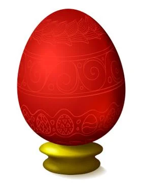 Illustration with easter egg on white background Stock Illustration