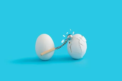 Illustration of Easter eggs against a blue background Stock Illustration