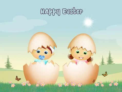 Illustration of Easter postcard Illustrazione stock