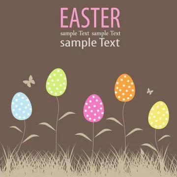 Illustration of an Easter themed background with sample texts for your conten 스톡 일러스트